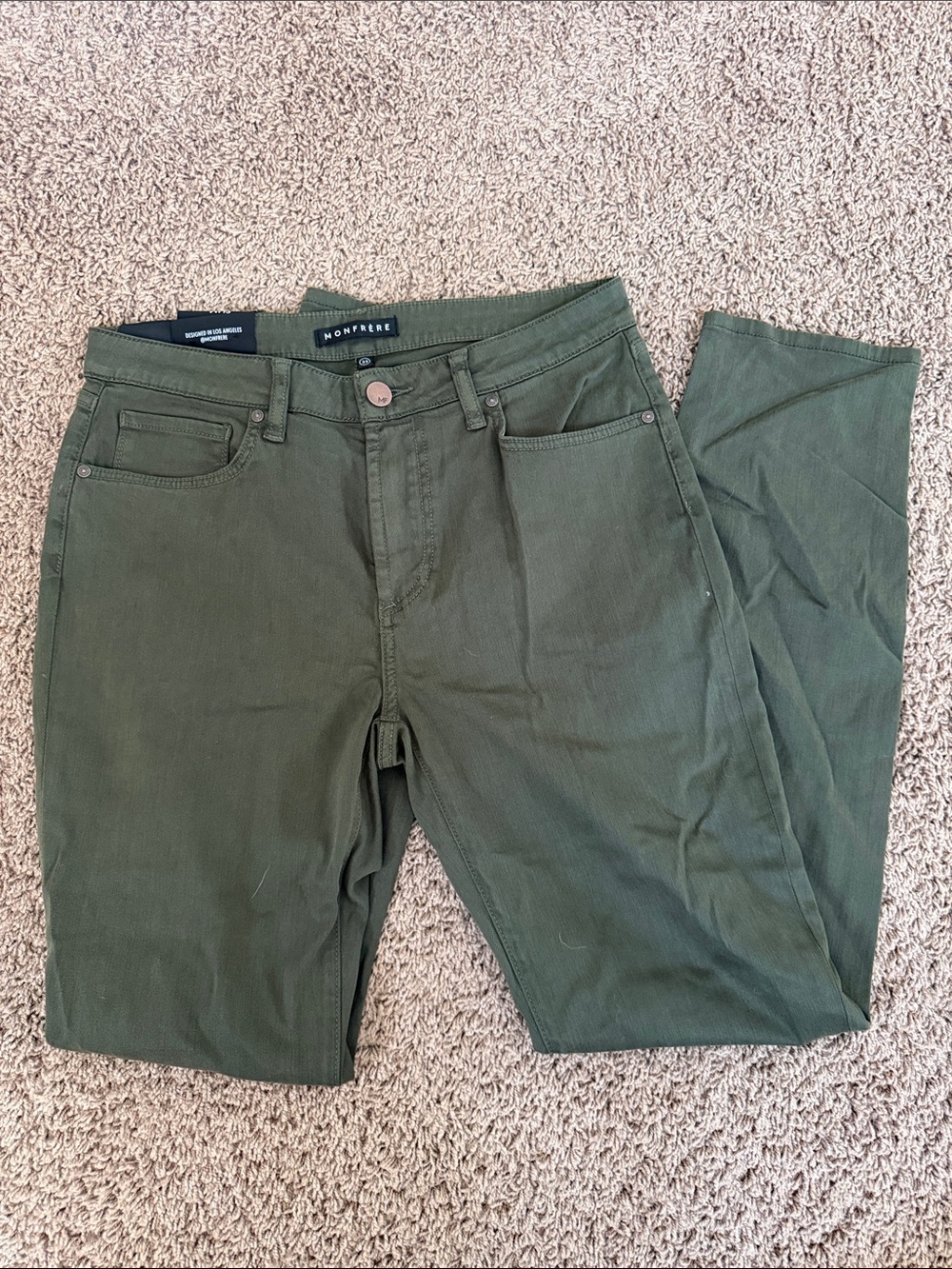 Monferrer Men’s Slim Jeans in Olive Green